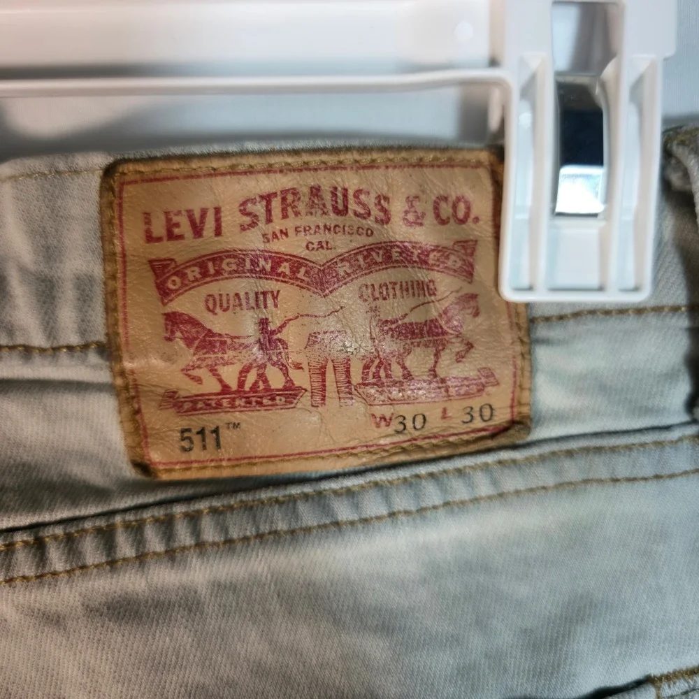 Levis 511 Slim Fit Light Wash Denim Jeans Mens 30x30 Light Blue 00511-XXXX